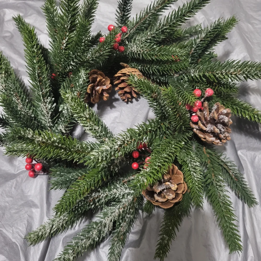 Holiday Wreath with Red and Brown Accents